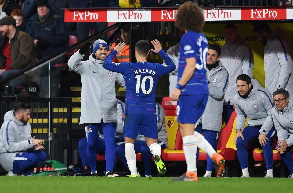  Eden Hazard went out of his way to celebrate his goal against Watford with the midfielder