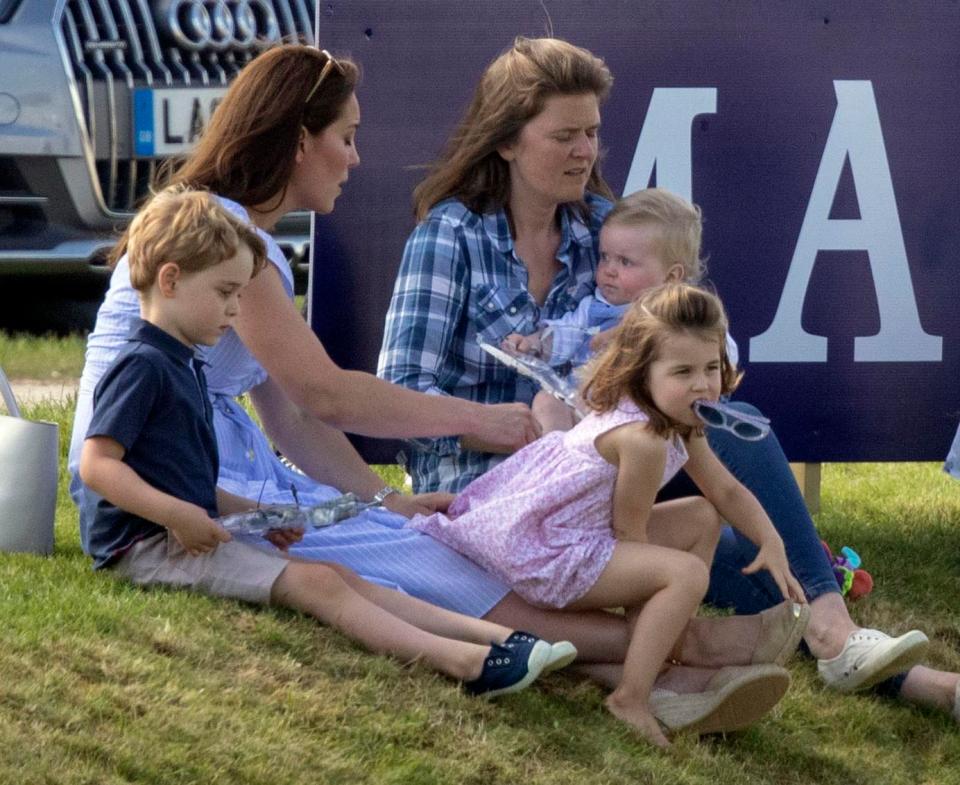  At the Maserati Royal Charity Polo Trophy at the Beaufort Polo Club in Tetbury, Charlotte was spied chewing her sunglasses