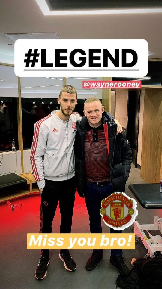  David De Gea shared an Instagram story saying he misses his former team-mate