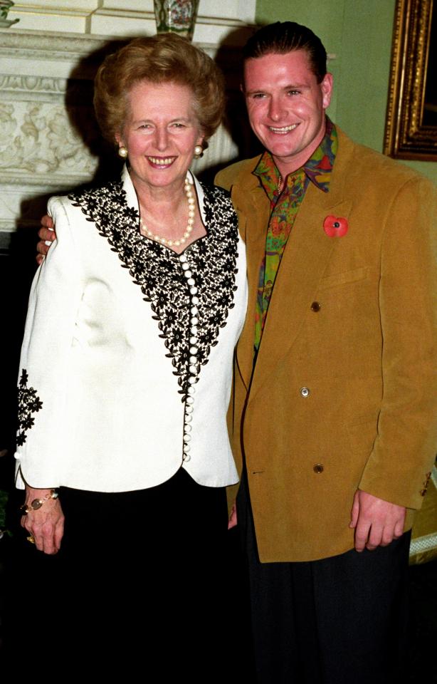  Margret Thatcher, pictured with Paul Gascoigne, blasted foreign footballers for diving during a speech to England players following the Italia '90 World Cup