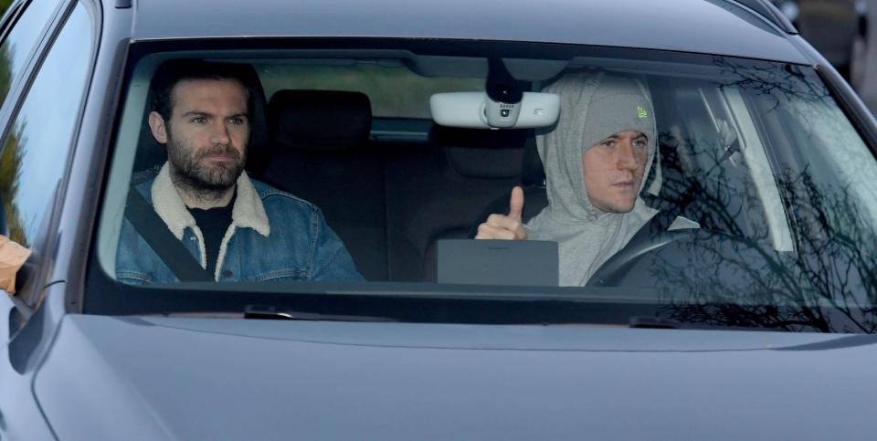  Juan Mata and Ander Herrera arrived at training together on Thursday