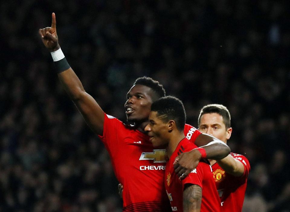  Pogba and Rashford celebrated the opening goal together