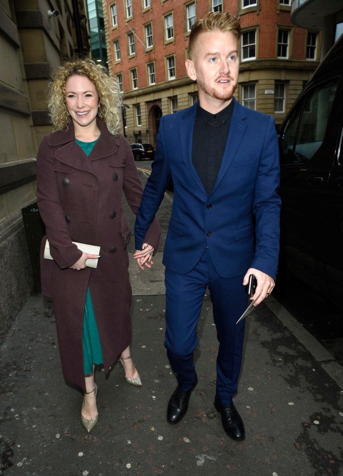 Tina’s co-star Mikey North and his wife Rachael Isherwood arrive at the Manchester hotel