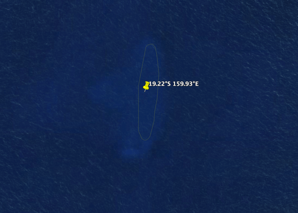  Google Earth also charts the island's outline, but doesn't name it as Sandy Island