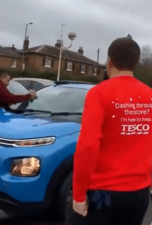  Shoppers were seen attacking the car