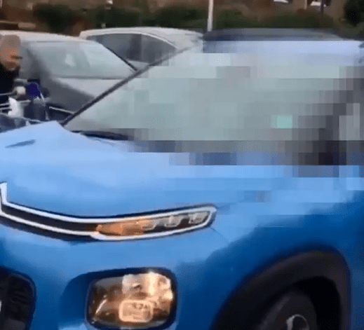  Shoppers were seen ramming the car with trolleys