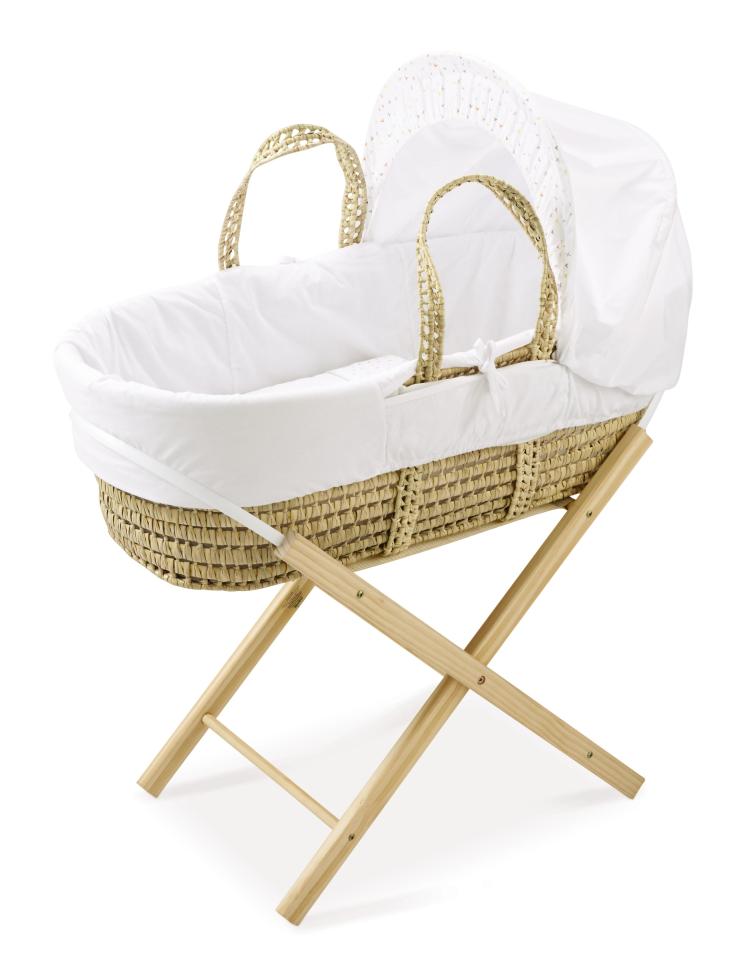  This Moses basket and stand is much cheaper than we could find elsewhere online