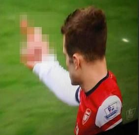  In 2013, Jack Wilshere was banned two games for giving the middle finger to Man City fans