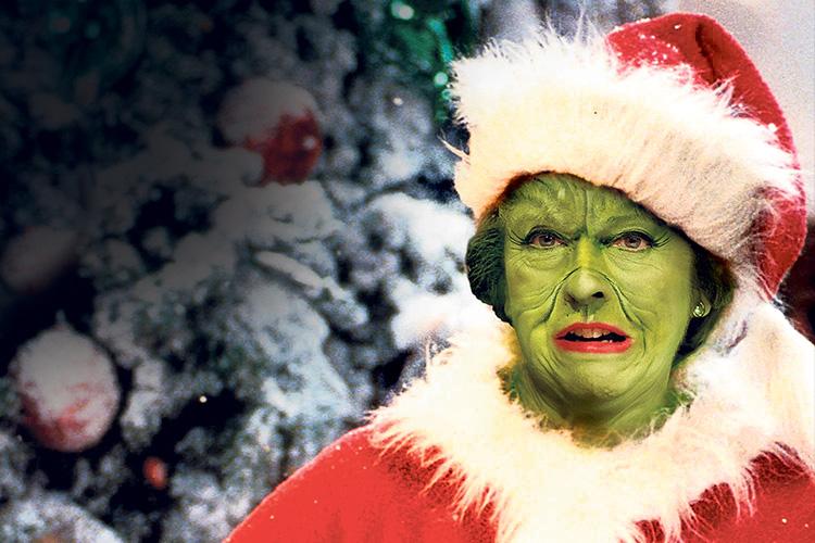  The Brexit deal has the potential to ruin Christmas, just like film baddie The Grinch - how Theresa May might look as the Christmas-stealing villain