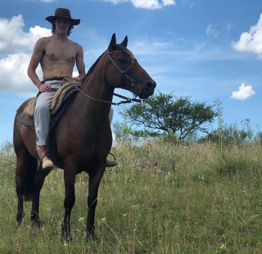  Edinson Cavani was trolled after posting this image of himself topless on horseback