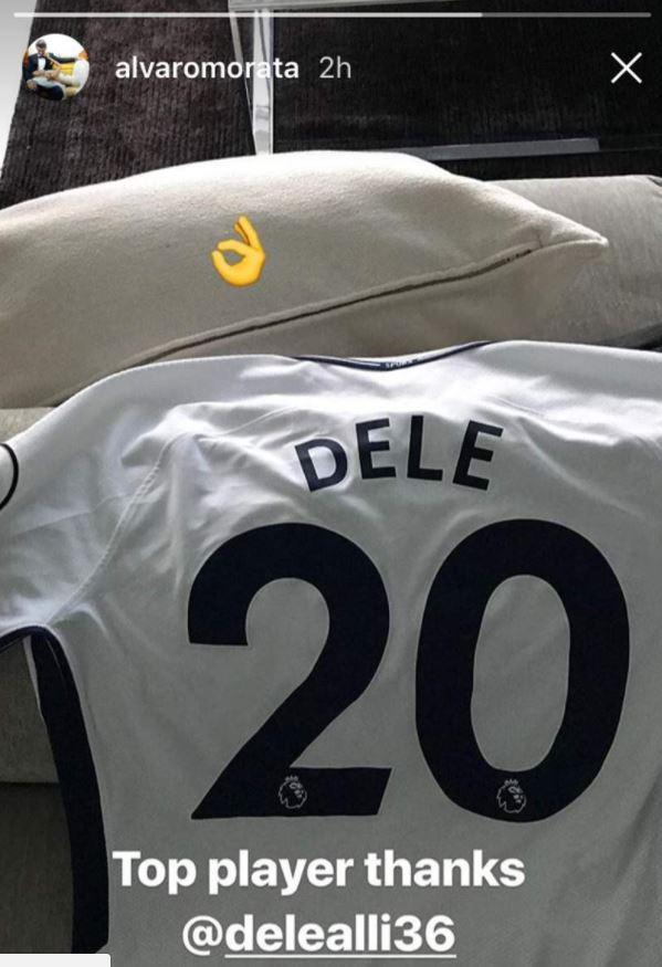  Alvaro Morata shared an image of the shirt on social media in the aftermath of the game