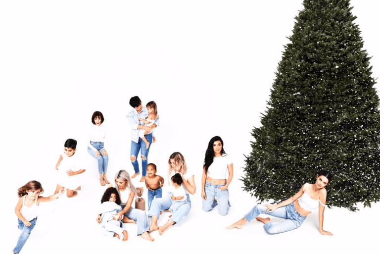  The Kardashians have sent out a number of family Christmas cards in the past, with this being the 2017 snap