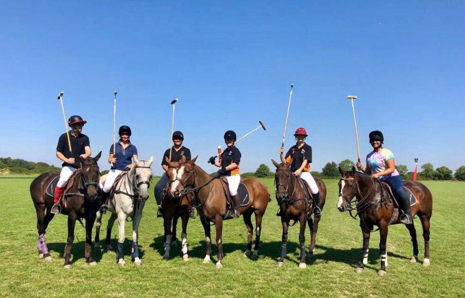  Some of the Club line up for a game of polo