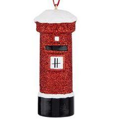  This postbox tree decoration is glittery all over