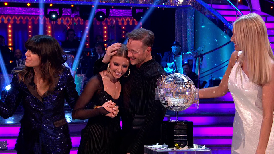 Earlier in the evening Stacey and Kevin lifted the Glitterball Trophy