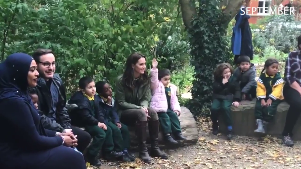  In the video, it states that Kate's visit to Sayers Croft Forest School and Wildlife Garden was in September, but it was actually on October 2