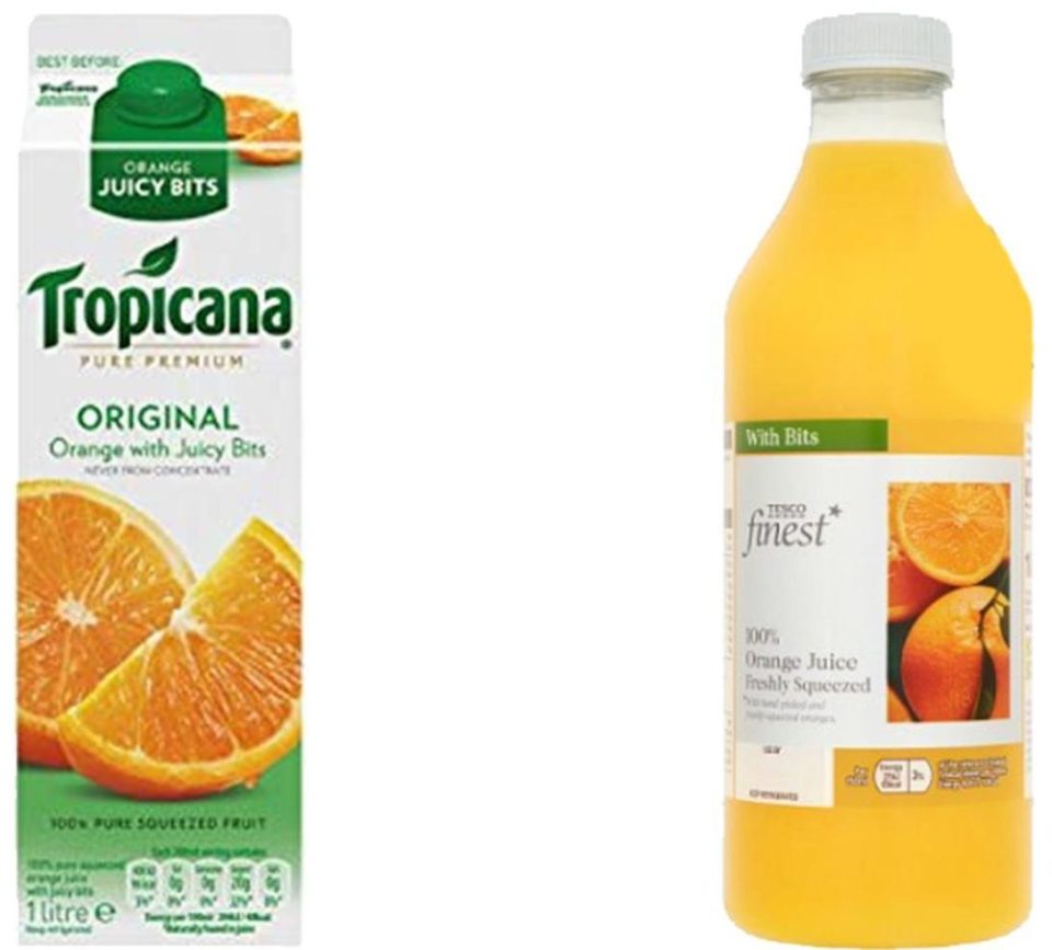  Tropicana is the best known orange juice brand but Tesco's Finest orange juice has more flavour and it's 48p cheaper