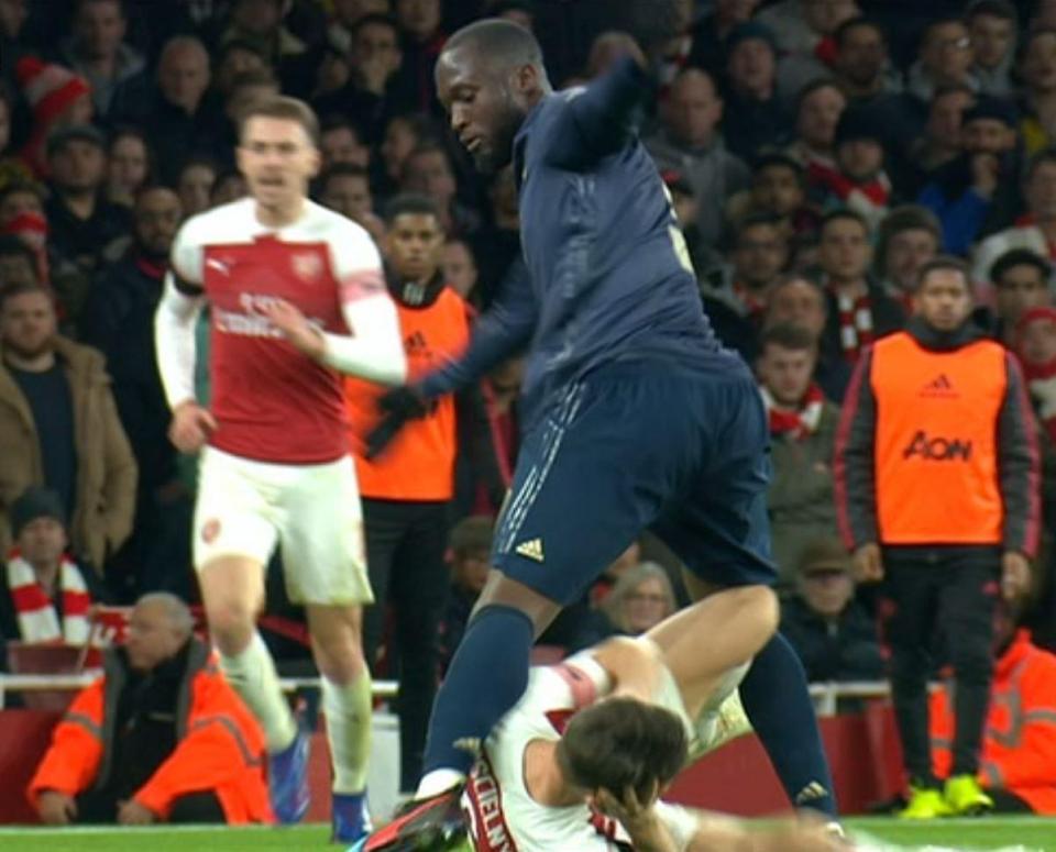  Romelu Lukaku kicked the Frenchman in the head although it did appear accidental