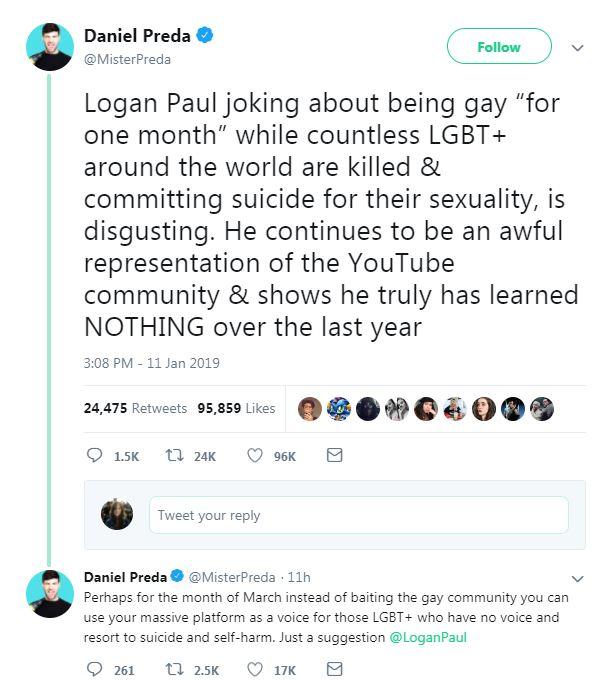  Daniel Preda highlighted the suicide and murder rates among gay people