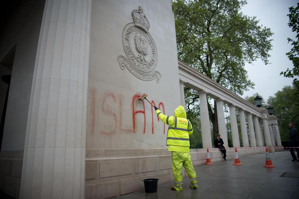  The memorial was previously damaged by thugs who daubed Islam in graffiti in 2013