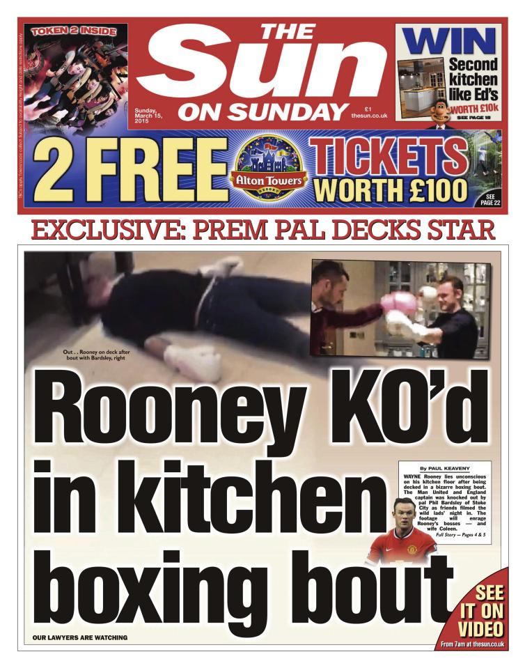  The Sun revealed in 2015 how Rooney had been knocked out in a kitchen bout