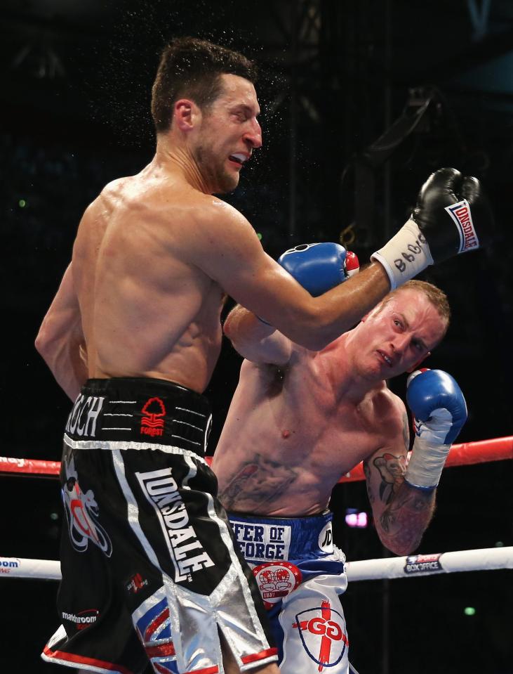  The British brute in action against Carl Froch during their showdown in 2014