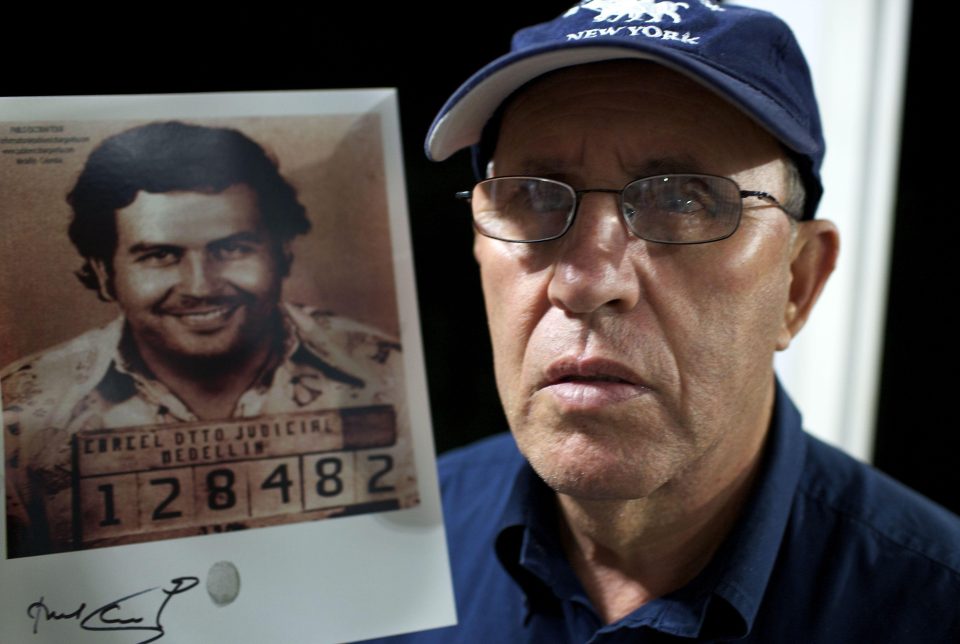  Roberto Escobar with a picture of his brother Pablo, who died in 1994