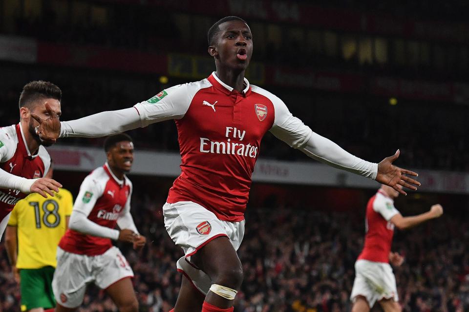 Eddie Nketiah is set to snub Augsburg and stay at Arsenal