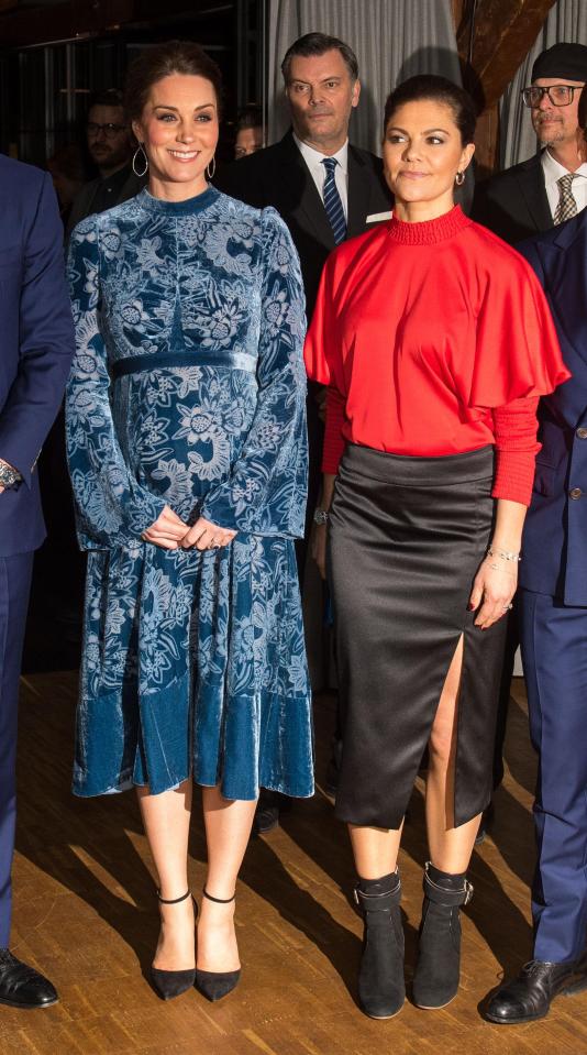  Crown Princess Victoria of Sweden, pictured with Kate Middleton