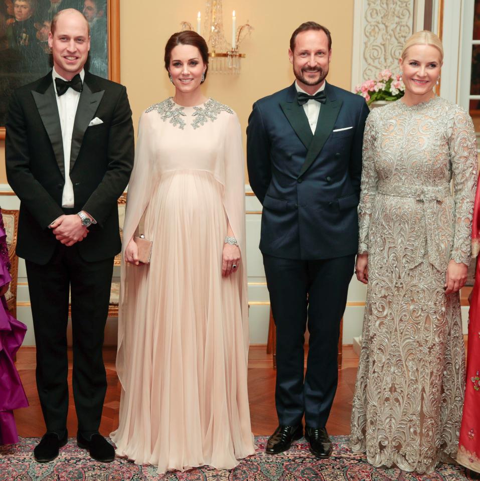  The Duke and Duchess of Cambridge pose with Crown Princess Mette-Marit of Norway, ranked 11th