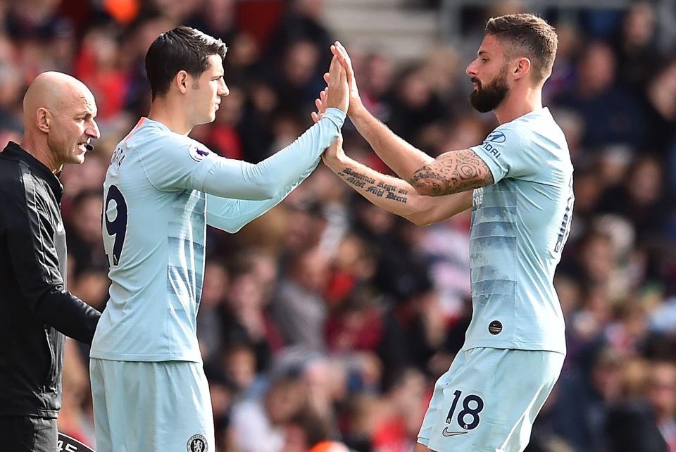  Alvaro Morata and Olivier Giroud have scored just six league goals between them this season