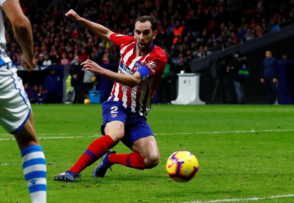  Diego Godin is locked in a contract dispute with Atletico Madrid