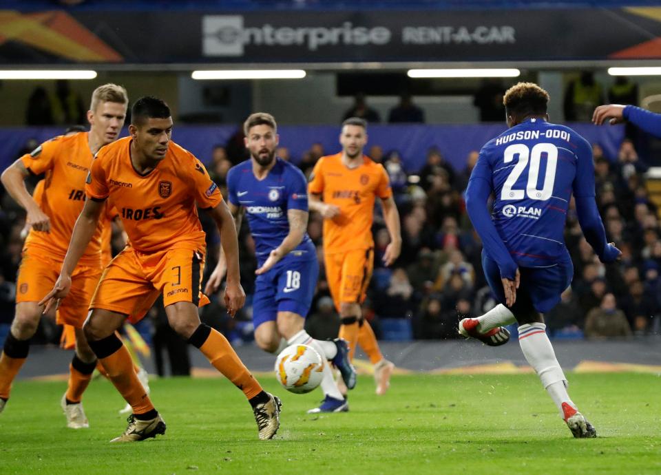  England youth international Hudson-Odoi has netted just once for the Blues since making his debut