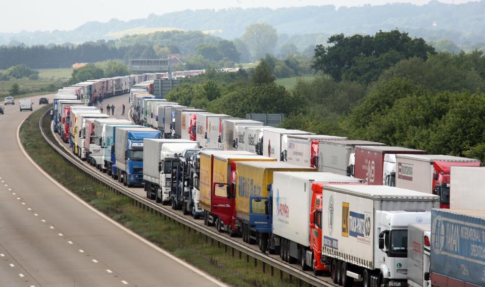  The M20 motorway has previously been used to store HGVs during disruption