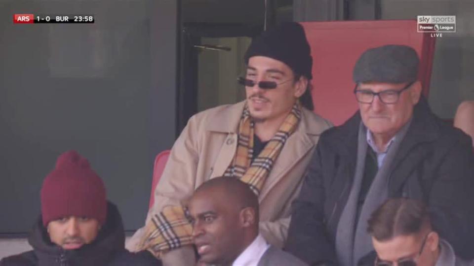  Even at football games Bellerin attracts attention with his style