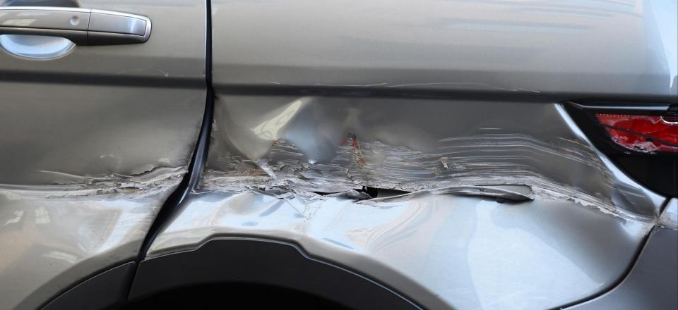  The wheel arch of the car was substantially damaged