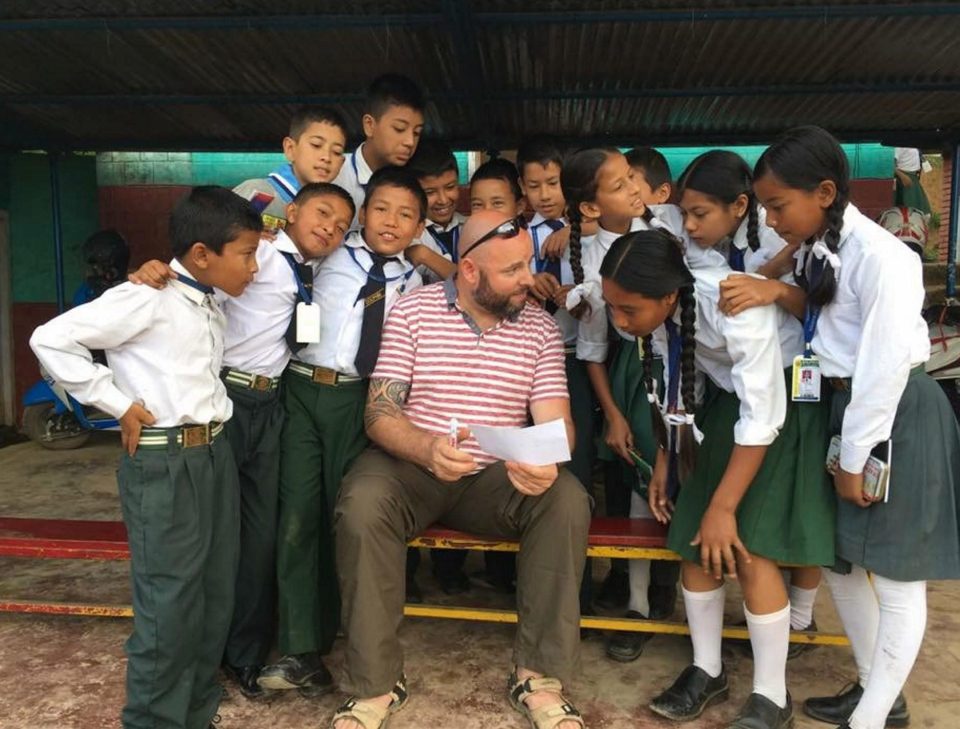  Keith Poultney was struck down disease while volunteering as a teacher in Nepal, pictured