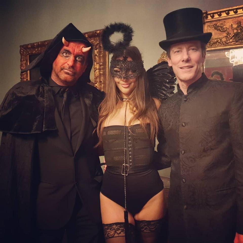  Lord Davenport, right, at the Box in Soho for a Halloween party