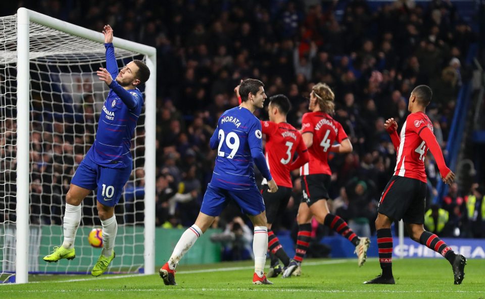  Alvaro Morata saw his goal disallowed as Chelsea were held by Southampton