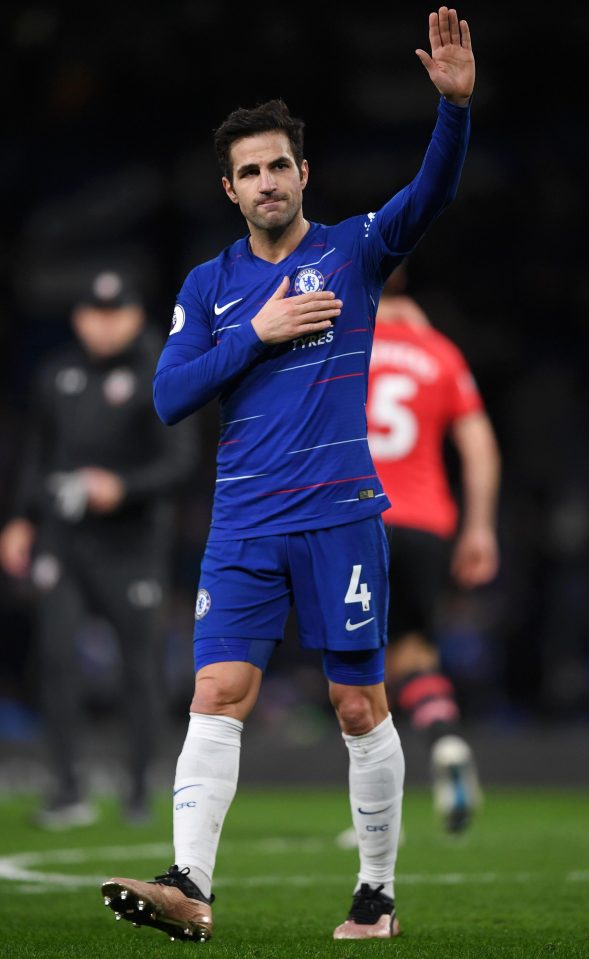  Cesc Fabregas appeared to wave goodbye to Chelsea fans at the final whistle of the 0-0 home draw to Southampton