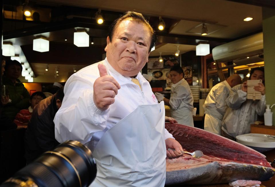  The tycoon owns the Sushizanmai restaurant chain in Japan