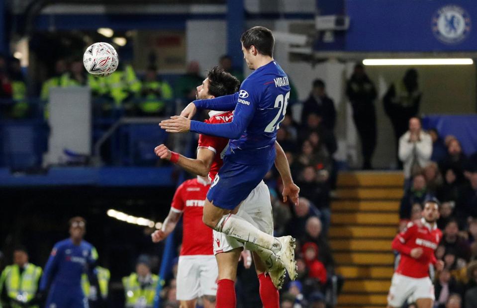  Morata headed in the second from Hudson-Odoi's cross