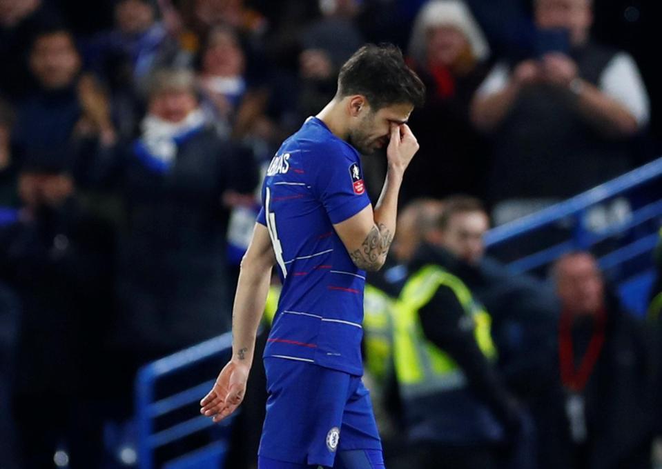  Cesc Fabregas made an emotional farewell to English football in Chelsea's 2-0 FA Cup win over Nottingham Forest this weekend