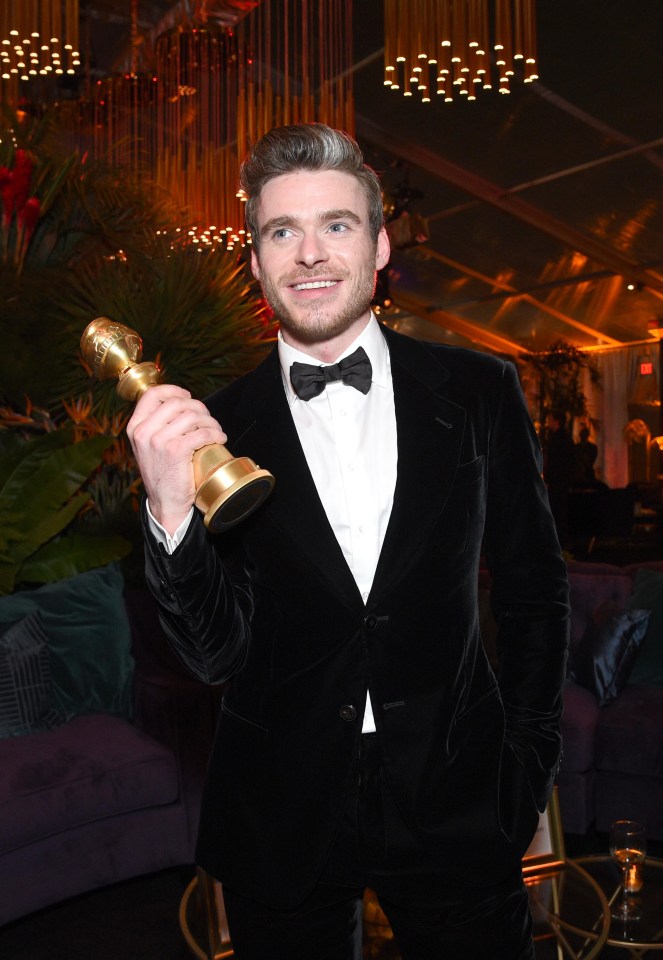 Richard kept a tight hold of his Golden Globes as he circulated the party