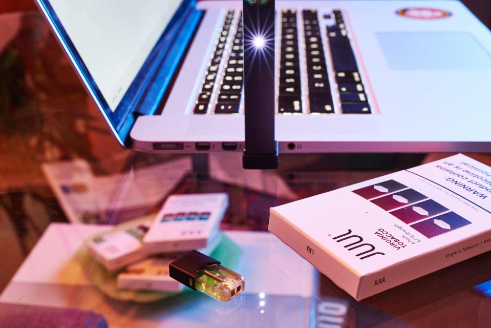  The Juul vaping device can be charged on a laptop as it is designed like a USB flash drive