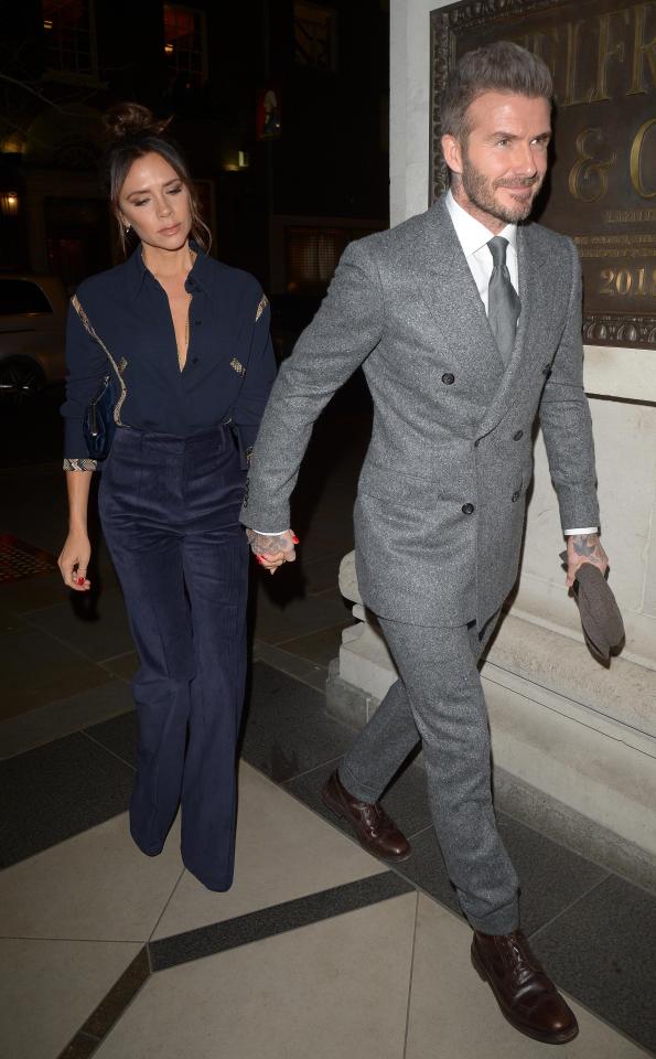  David and Victoria Beckham put on a romantic display at the London Men's Fashion week dinner