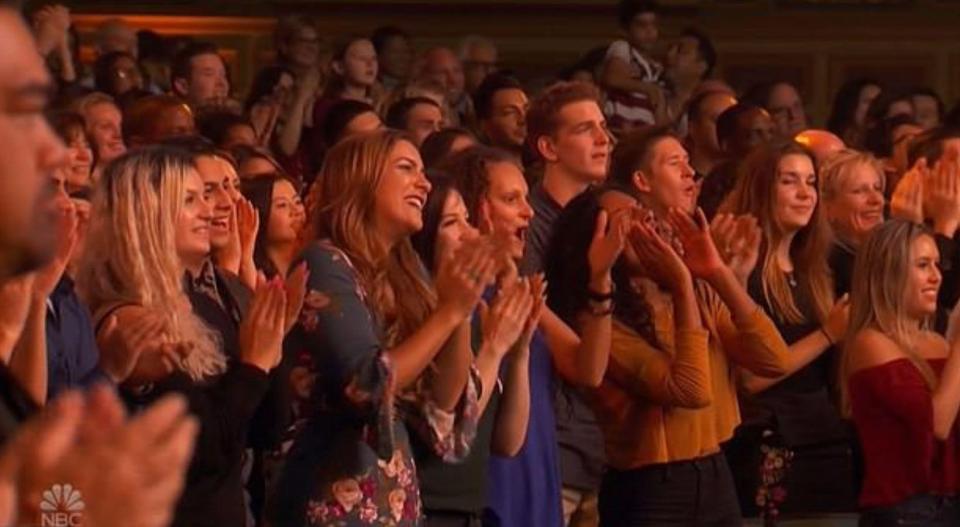  She got a standing ovation from the audience