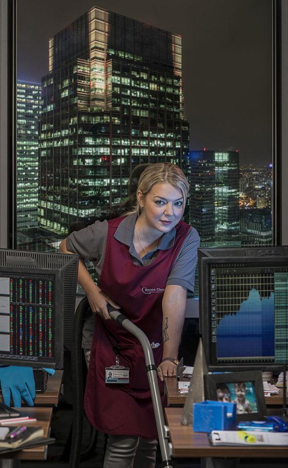 The show has Sheridan’s character, office cleaner Sam, getting in on City trading tricks