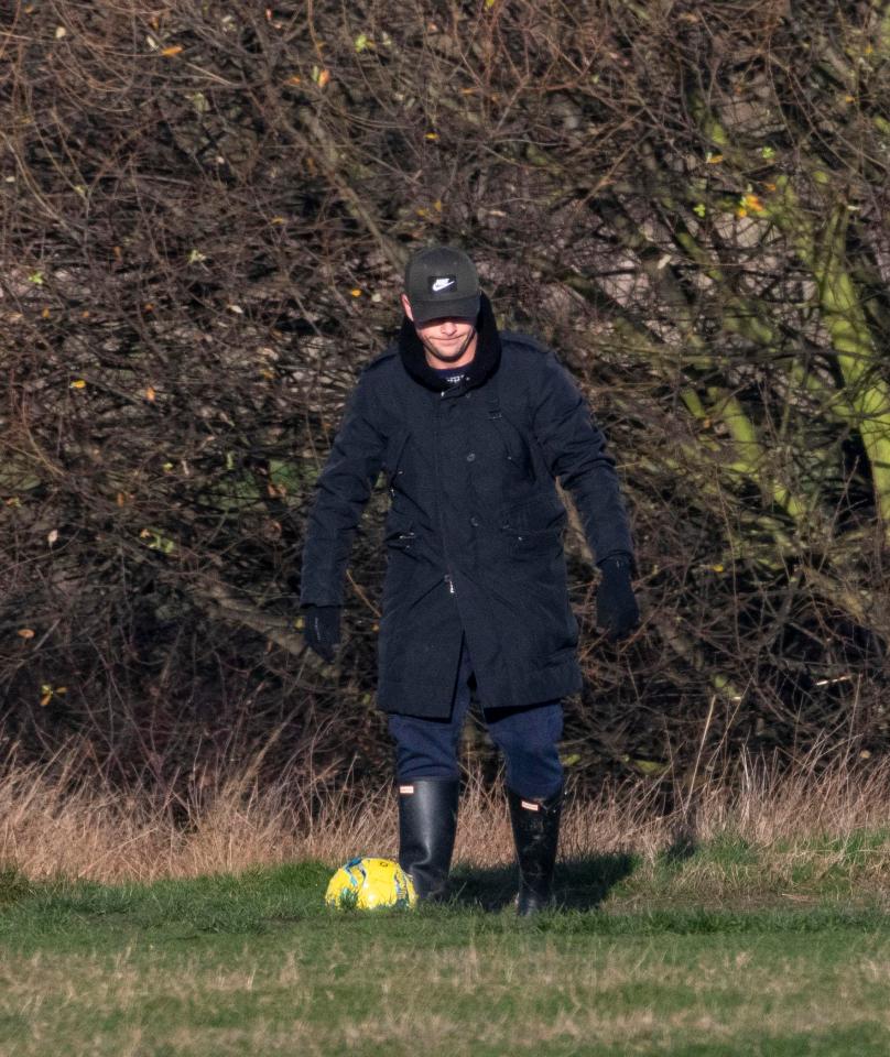  Ant wrapped up warm for the stroll with his beloved pooch