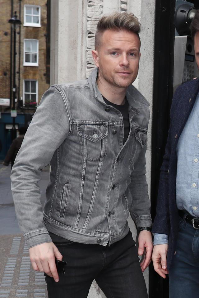  Nicky Byrne opted for a fitted grey denim jacket and slim fit jeans